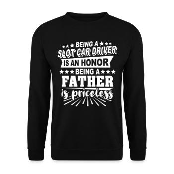 Slot Car Father - Unisex Sweatshirt - black - Front - Alina (178cm) & Michal (187cm)