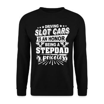 Stepdad Slot Car Stiefvater - Unisex Pullover - Schwarz - Vorne - Alina (178cm) & Michal (187cm)