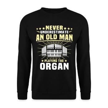 Organist underestimates Organist Mann - Unisex Sweatshirt - black - Front - Alina (178cm) & Michal (187cm)