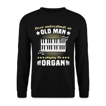 Organist underestimates Organist Mann - Unisex Sweatshirt - black - Front - Alina (178cm) & Michal (187cm)