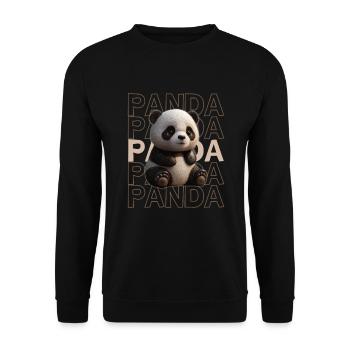 Süßer Panda Spruch | Cooler Pandabär Spruch - Unisex Pullover - Schwarz - Vorne - Alina (178cm) & Michal (187cm)
