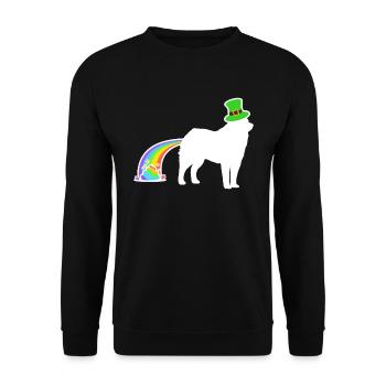 St. Patrick's Dog - American Eskimo Hund - Unisex Sweatshirt - black - Front - Alina (178cm) & Michal (187cm)
