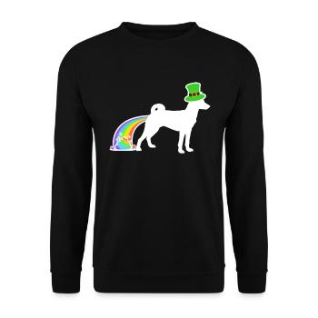 St. Patrick's Dog - Basenji - Unisex Sweatshirt - black - Front - Alina (178cm) & Michal (187cm)