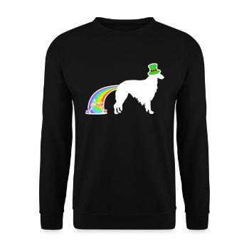 Chien de Saint-Patrick - Borzoi - Sweat-shirt Unisexe - noir - Devant - Alina (178cm) & Michal (187cm)