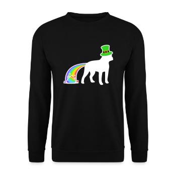 St. Patrick's Dog - Boston Terrier - Unisex Sweatshirt - black - Front - Alina (178cm) & Michal (187cm)