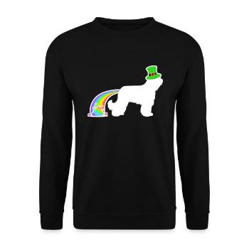 St. Patricks Hund - Briarde - Unisex Pullover - Schwarz - Vorne - Alina (178cm) & Michal (187cm)