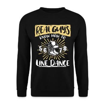 Line Dancing Guys Line Dance - Unisex Sweatshirt - black - Front - Alina (178cm) & Michal (187cm)