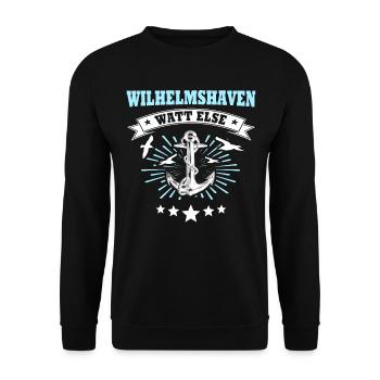 Wilhelmshavener Wilhelmshaven - Unisex Pullover - Schwarz - Vorne - Alina (178cm) & Michal (187cm)