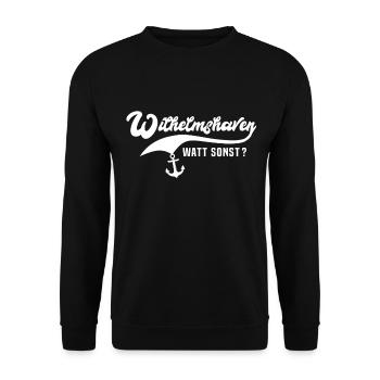Wilhelmshavener Wilhelmshaven - Unisex Pullover - Schwarz - Vorne - Alina (178cm) & Michal (187cm)