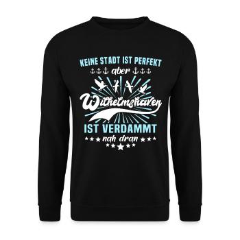 Wilhelmshavener Wilhelmshaven - Unisex Pullover - Schwarz - Vorne - Alina (178cm) & Michal (187cm)