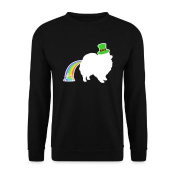 St. Patrick's Dog - Pomeranian - Unisex Sweatshirt - black - Front - Alina (178cm) & Michal (187cm)