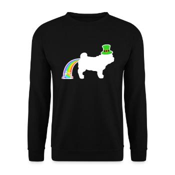 St. Patrick's Dog - Shar -Pei - Unisex Pullover - Schwarz - Vorne - Alina (178cm) & Michal (187cm)