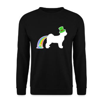 St. Patrick's Dog - Tibetan Terrier - Unisex Pullover - Schwarz - Vorne - Alina (178cm) & Michal (187cm)