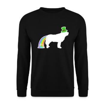St. Patricks Hund - Bernhardiner - Unisex Pullover - Schwarz - Vorne - Alina (178cm) & Michal (187cm)