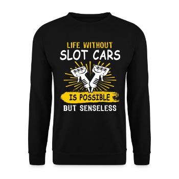 Slot Racing Slot Car - Unisex Pullover - Schwarz - Vorne - Alina (178cm) & Michal (187cm)