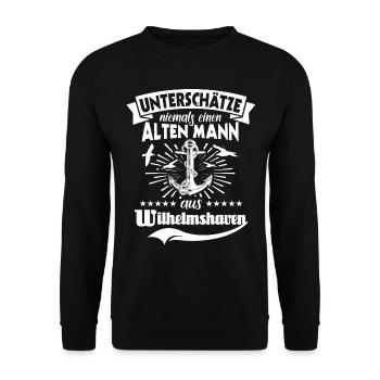 Wilhelmshaven Urlaub - Unisex Pullover - Schwarz - Vorne - Alina (178cm) & Michal (187cm)