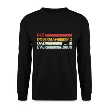 Bester Vater Aller Zeiten - Dobermann - Unisex Pullover - Schwarz - Vorne - Alina (178cm) & Michal (187cm)