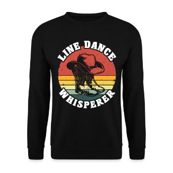 Line Dance Whisperer - Unisex Pullover - Schwarz - Vorne - Alina (178cm) & Michal (187cm)