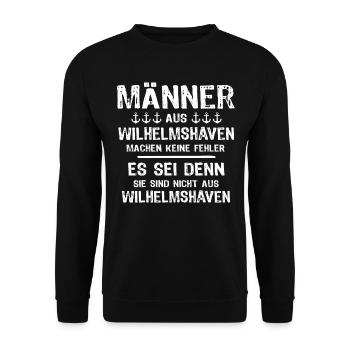 Wilhelmshaven Sprüche - Unisex Pullover - Schwarz - Vorne - Alina (178cm) & Michal (187cm)