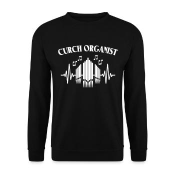 Orgelspieler Organist Kirchenorgel - Unisex Pullover - Schwarz - Vorne - Alina (178cm) & Michal (187cm)