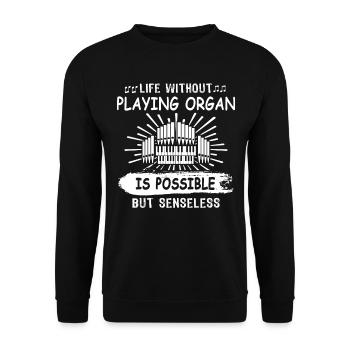Orgelspieler Organist - Unisex Pullover - Schwarz - Vorne - Alina (178cm) & Michal (187cm)