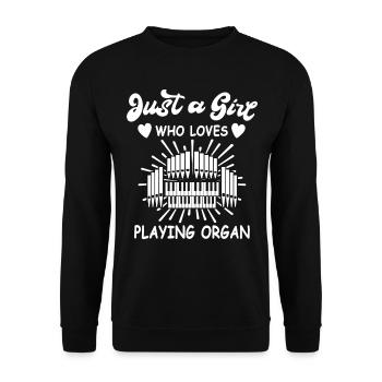 Orgelspieler Organist Mädchen - Unisex Pullover - Schwarz - Vorne - Alina (178cm) & Michal (187cm)