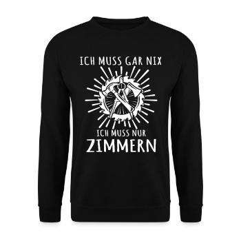 Zimmermann Zimmerer - Unisex Pullover - Schwarz - Vorne - Alina (178cm) & Michal (187cm)