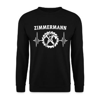 Zimmermann Zimmerer Zimmerei - Unisex Pullover - Schwarz - Vorne - Alina (178cm) & Michal (187cm)