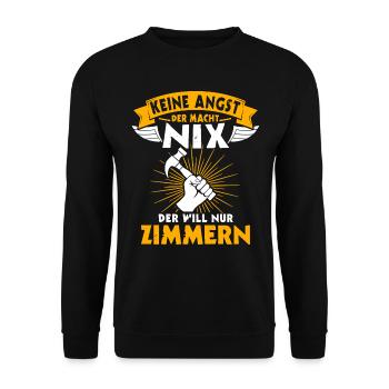 Zimmermann Zimmerer Zimmerei - Unisex Pullover - Schwarz - Vorne - Alina (178cm) & Michal (187cm)