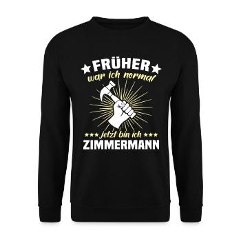 Zimmermann Zimmerer Zimmerei - Unisex Pullover - Schwarz - Vorne - Alina (178cm) & Michal (187cm)