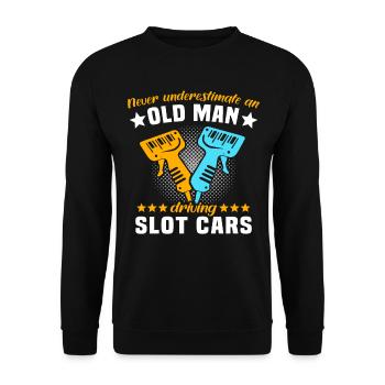 Slot Car Racing Old Man - Unisex Pullover - Schwarz - Vorne - Alina (178cm) & Michal (187cm)