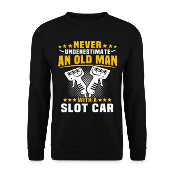 Slot Car Racing Old Man - Unisex Pullover - Schwarz - Vorne - Alina (178cm) & Michal (187cm)