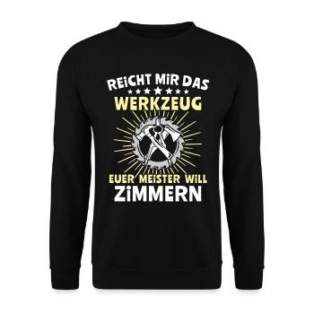 Zimmermann Zimmerer Zimmerleute - Unisex Pullover - Schwarz - Vorne - Alina (178cm) & Michal (187cm)