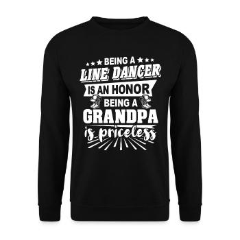 Line Dancing Grandpa - Unisex Sweatshirt - black - Front - Alina (178cm) & Michal (187cm)
