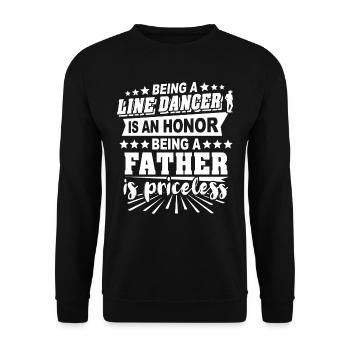 Line Dancing Papa - Unisex Sweatshirt - black - Front - Alina (178cm) & Michal (187cm)
