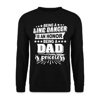 Line Dancing Papa - Unisex Sweatshirt - black - Front - Alina (178cm) & Michal (187cm)
