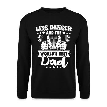 Line Dancing Papa - Unisex Sweatshirt - black - Front - Alina (178cm) & Michal (187cm)