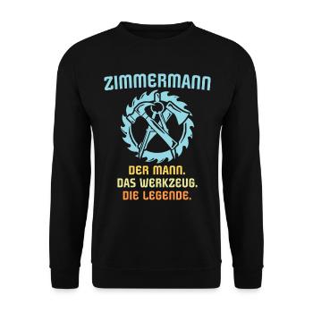 Zimmermann Job Zimmerer - Unisex Pullover - Schwarz - Vorne - Alina (178cm) & Michal (187cm)