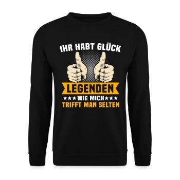 Die Welt Braucht Legenden - Unisex Pullover - Schwarz - Vorne - Alina (178cm) & Michal (187cm)
