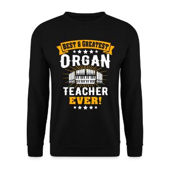 Organist Orgelspieler Orgel - Unisex Pullover - Schwarz - Vorne - Alina (178cm) & Michal (187cm)