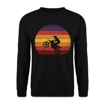 Moto motard motard vintage - Sweat-shirt Unisexe - noir - Devant - Alina (178cm) & Michal (187cm)