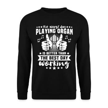 Organist Orgelspieler Orgel - Unisex Pullover - Schwarz - Vorne - Alina (178cm) & Michal (187cm)