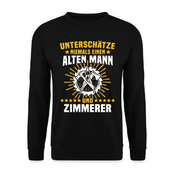 Zimmermann Zimmerer Zimmerleute - Unisex Pullover - Schwarz - Vorne - Alina (178cm) & Michal (187cm)