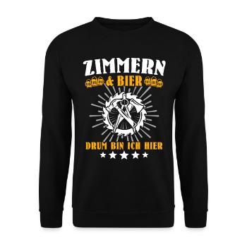 Zimmermann Zimmerer Zimmerleute - Unisex Pullover - Schwarz - Vorne - Alina (178cm) & Michal (187cm)
