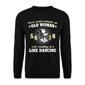 Sous-estimer Line Dance Woman - Sweat-shirt Unisexe - noir - Devant - Alina (178cm) & Michal (187cm)