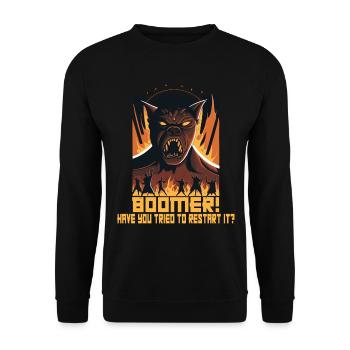 Boomer Service client Hotline Hell - Sweat-shirt Unisexe - noir - Devant - Alina (178cm) & Michal (187cm)