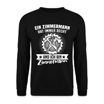 Zimmermann Zimmerer - Unisex Pullover - Schwarz - Vorne - Alina (178cm) & Michal (187cm)