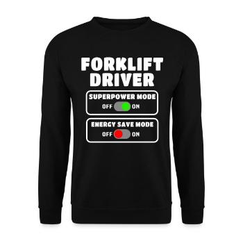 Forklift Driver Forklift Warehouse Forklift - Unisex Sweatshirt - black - Front - Alina (178cm) & Michal (187cm)