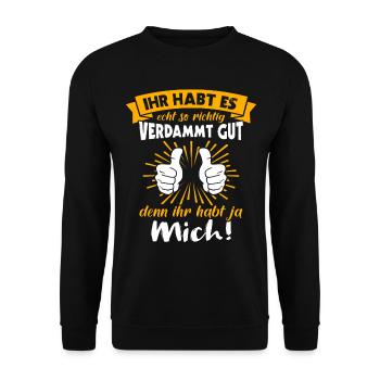 Tu l’as bien tu m’as - Sweat-shirt Unisexe - noir - Devant - Alina (178cm) & Michal (187cm)