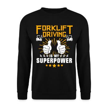 Gabelstapler Staplerfahrer Stapler - Unisex Pullover - Schwarz - Vorne - Alina (178cm) & Michal (187cm)
